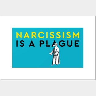 Narcissism Is A Plague Yellow And Black Minimalist Typographic Design Posters and Art